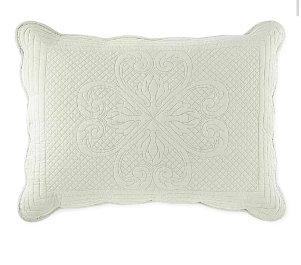 NEW! Hudson & Main Audrey Pillow Euro Sham 26” x 26” Cotton Green